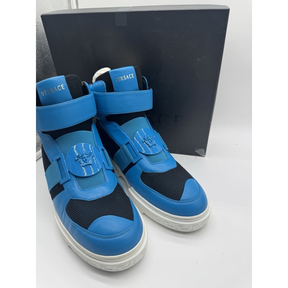 Versace Medusa Blue Black High Top Sneakers  Men  EU 41 US‎ 9 Sport Shoes Italy